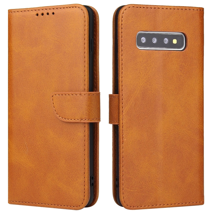 For Samsung Galaxy S10 Calf Texture Buckle Horizontal Flip Leather Case with Holder & Card Slots & Wallet