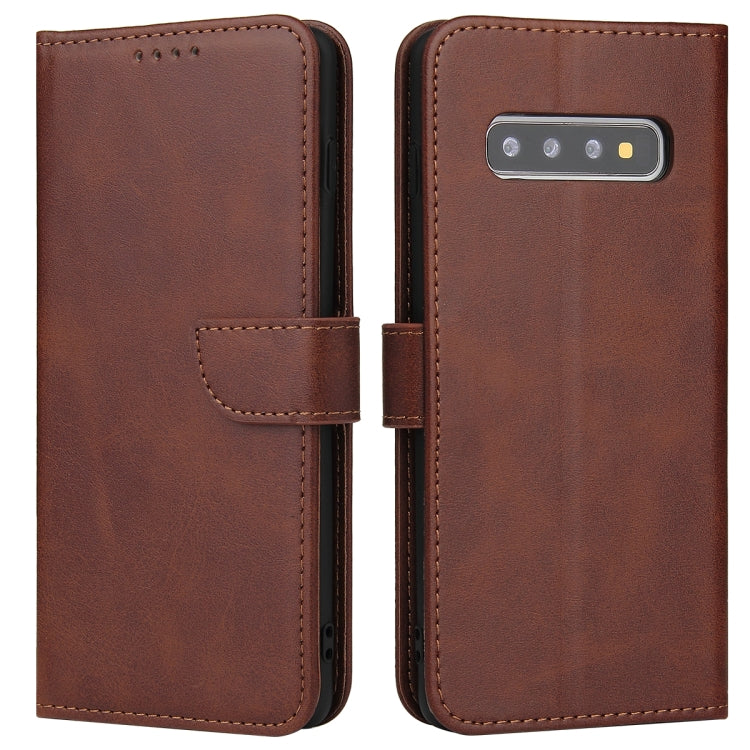 For Samsung Galaxy S10+ Calf Texture Buckle Horizontal Flip Leather Case with Holder & Card Slots & Wallet
