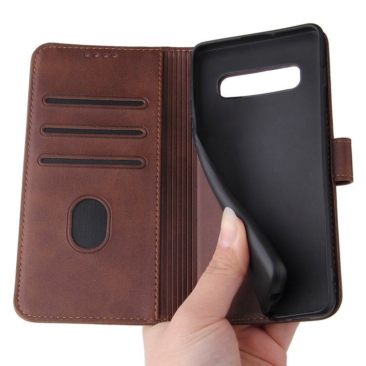 For Samsung Galaxy S10+ Calf Texture Buckle Horizontal Flip Leather Case with Holder & Card Slots & Wallet