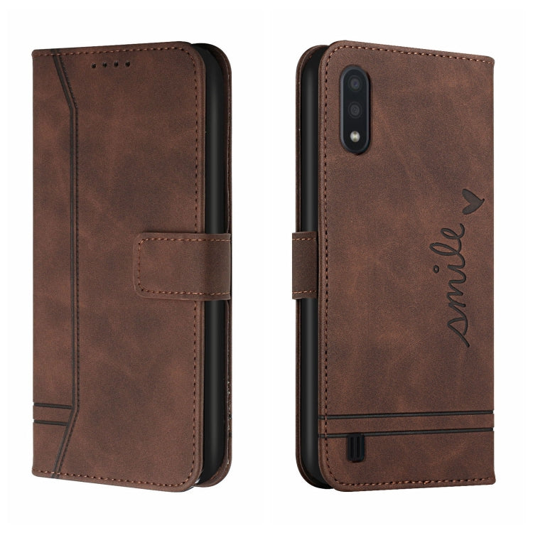 For Samsung Galaxy A01 Retro Skin Feel Horizontal Flip Soft TPU + PU Leather Case with Holder & Card Slots & Photo Frame