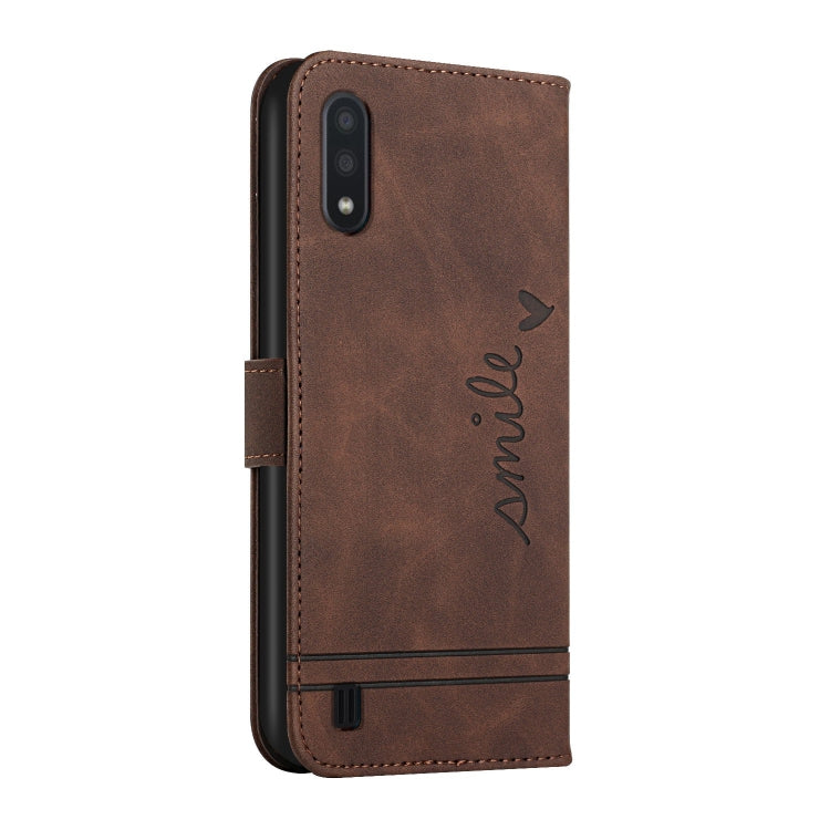 For Samsung Galaxy A01 Retro Skin Feel Horizontal Flip Soft TPU + PU Leather Case with Holder & Card Slots & Photo Frame