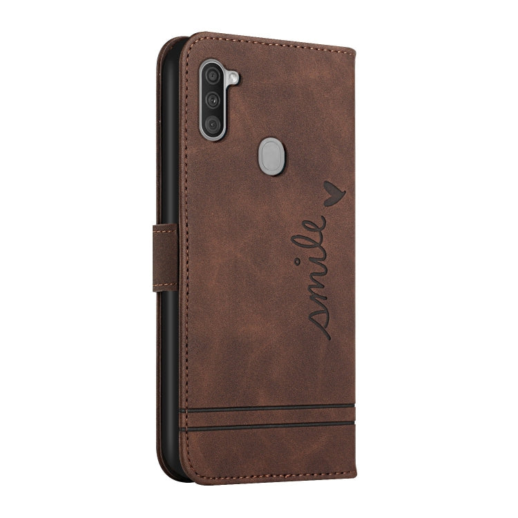 For Samsung Galaxy A11 Retro Skin Feel Horizontal Flip Soft TPU + PU Leather Case with Holder & Card Slots & Photo Frame
