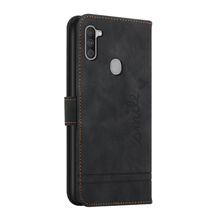 For Samsung Galaxy A11 Retro Skin Feel Horizontal Flip Soft TPU + PU Leather Case with Holder & Card Slots & Photo Frame
