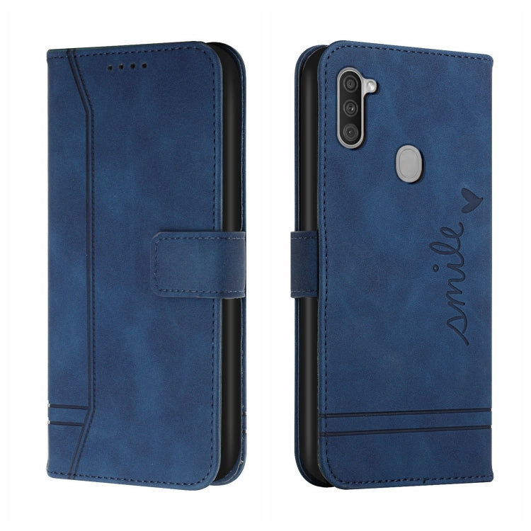 For Samsung Galaxy A11 Retro Skin Feel Horizontal Flip Soft TPU + PU Leather Case with Holder & Card Slots & Photo Frame