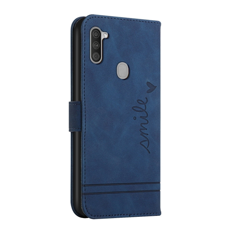 For Samsung Galaxy A11 Retro Skin Feel Horizontal Flip Soft TPU + PU Leather Case with Holder & Card Slots & Photo Frame