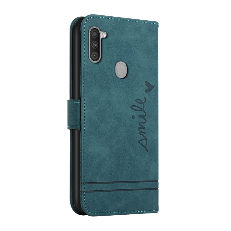 For Samsung Galaxy A11 Retro Skin Feel Horizontal Flip Soft TPU + PU Leather Case with Holder & Card Slots & Photo Frame