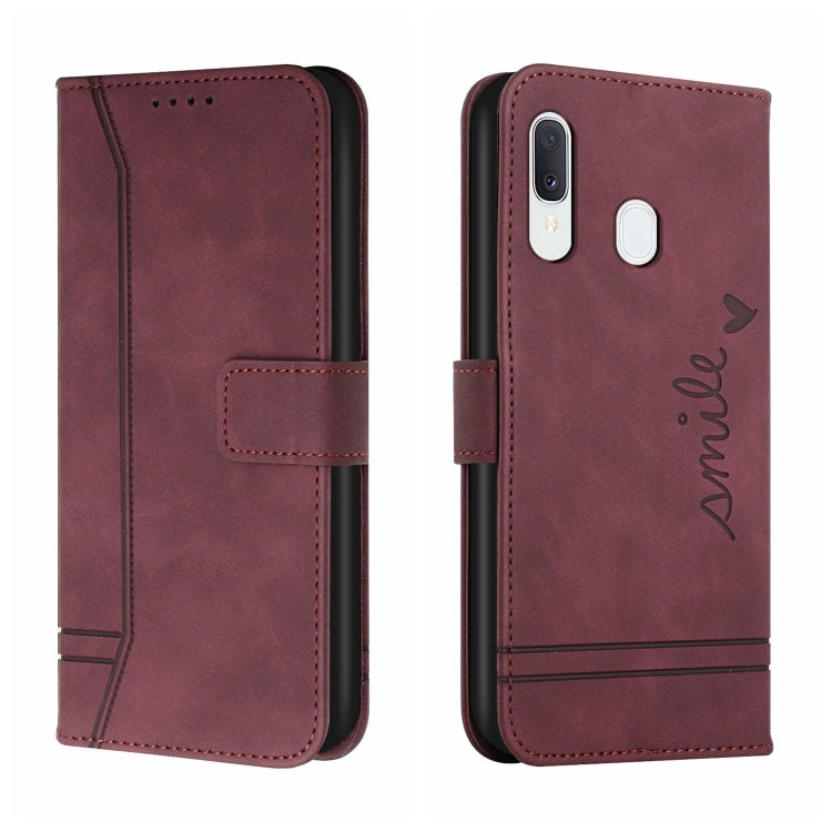 For Samsung Galaxy A20 / A30 Retro Skin Feel Horizontal Flip Soft TPU + PU Leather Case with Holder & Card Slots & Photo Frame
