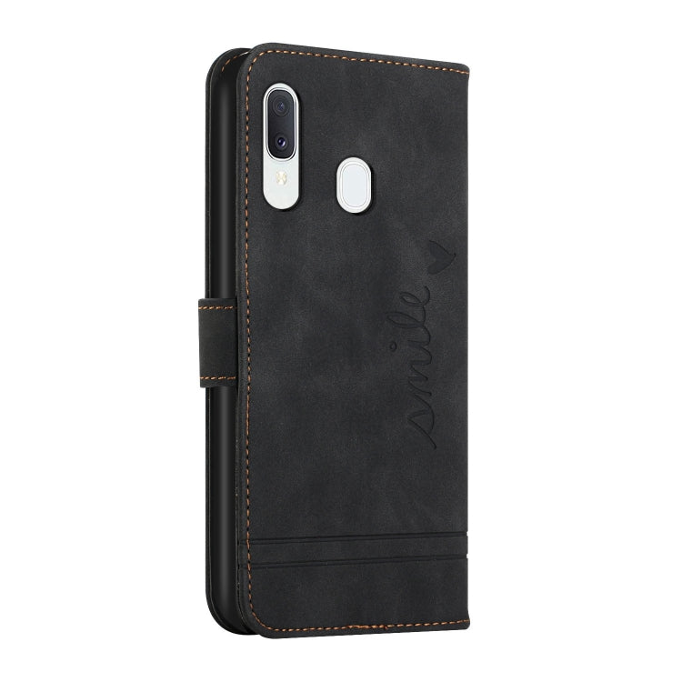 For Samsung Galaxy A20 / A30 Retro Skin Feel Horizontal Flip Soft TPU + PU Leather Case with Holder & Card Slots & Photo Frame