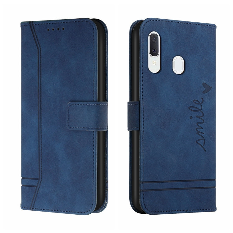 For Samsung Galaxy A20 / A30 Retro Skin Feel Horizontal Flip Soft TPU + PU Leather Case with Holder & Card Slots & Photo Frame