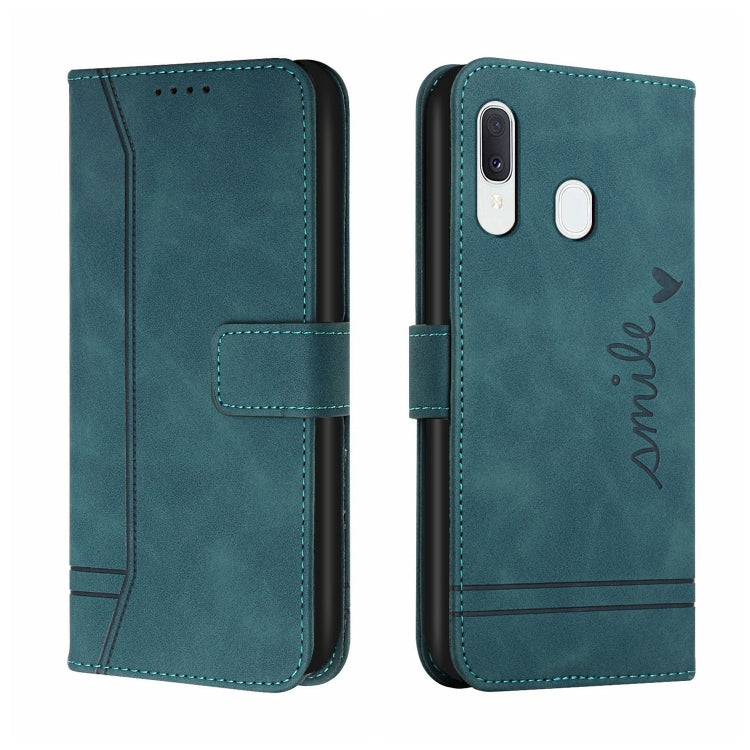 For Samsung Galaxy A20 / A30 Retro Skin Feel Horizontal Flip Soft TPU + PU Leather Case with Holder & Card Slots & Photo Frame