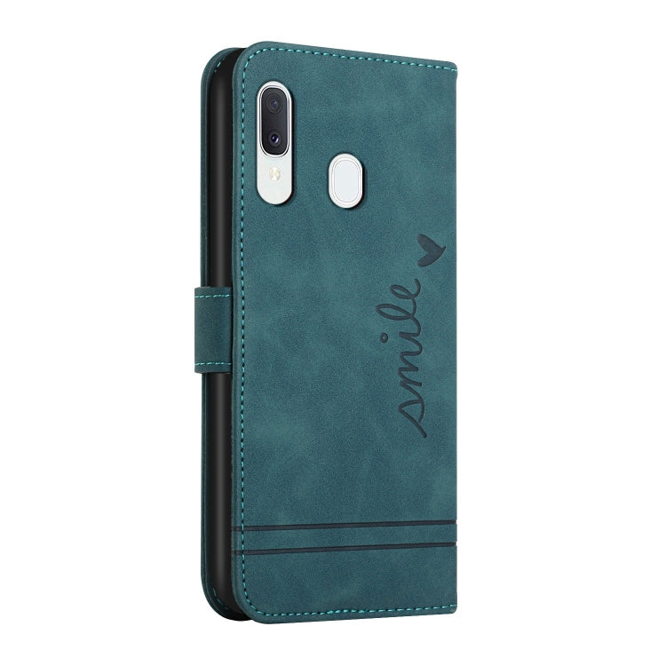 For Samsung Galaxy A20 / A30 Retro Skin Feel Horizontal Flip Soft TPU + PU Leather Case with Holder & Card Slots & Photo Frame