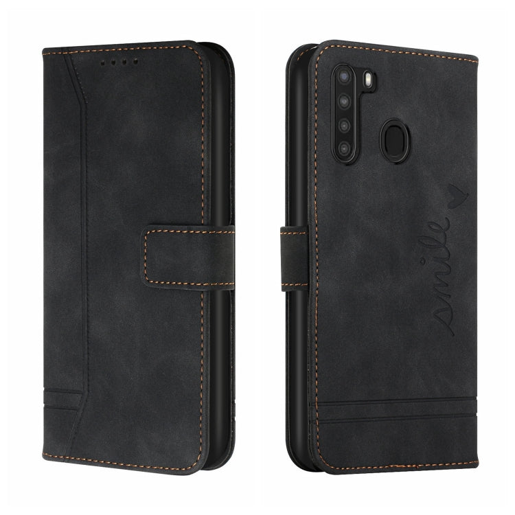 For Samsung Galaxy A21 US Version Retro Skin Feel Horizontal Flip Soft TPU + PU Leather Case with Holder & Card Slots & Photo Frame