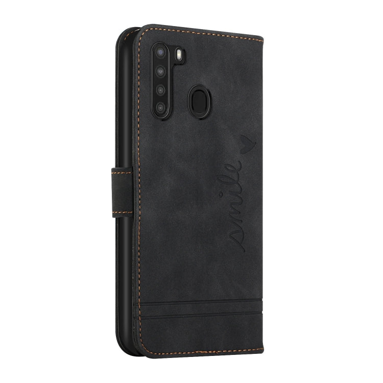 For Samsung Galaxy A21 EU Version Retro Skin Feel Horizontal Flip Soft TPU + PU Leather Case with Holder & Card Slots & Photo Frame