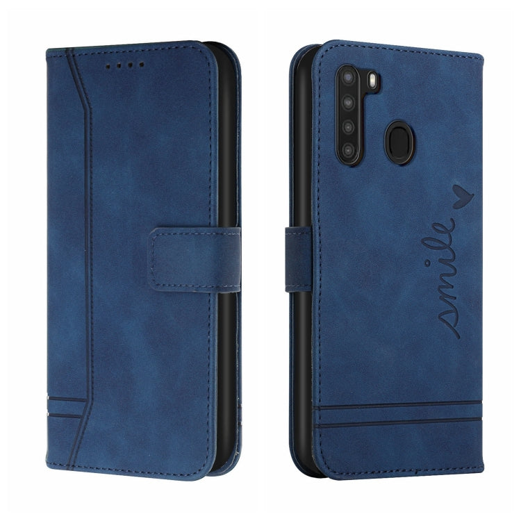 For Samsung Galaxy A21 EU Version Retro Skin Feel Horizontal Flip Soft TPU + PU Leather Case with Holder & Card Slots & Photo Frame