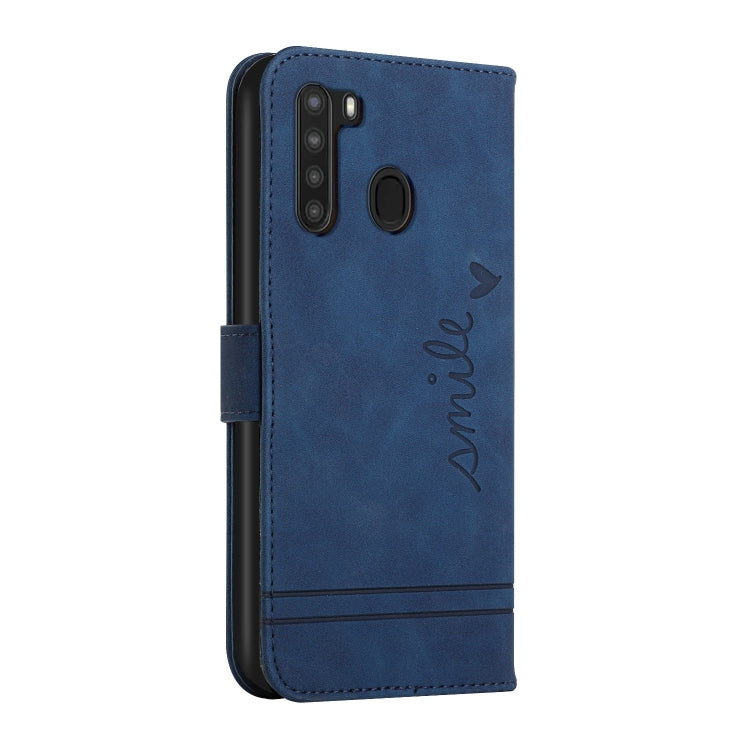 For Samsung Galaxy A21 EU Version Retro Skin Feel Horizontal Flip Soft TPU + PU Leather Case with Holder & Card Slots & Photo Frame