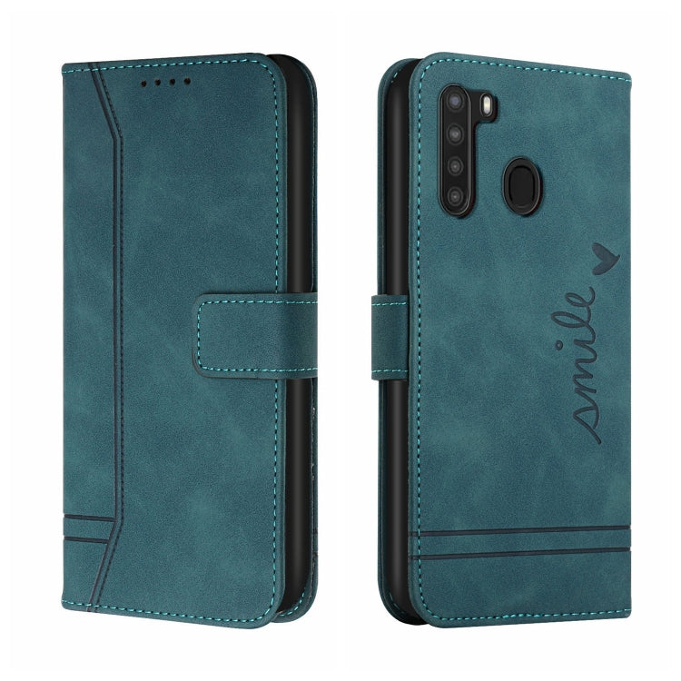 For Samsung Galaxy A21 EU Version Retro Skin Feel Horizontal Flip Soft TPU + PU Leather Case with Holder & Card Slots & Photo Frame