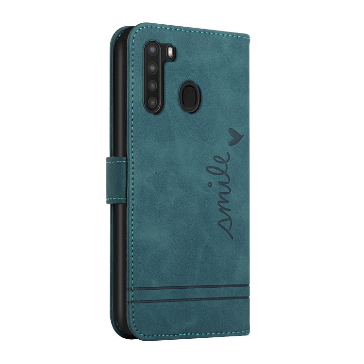 For Samsung Galaxy A21 EU Version Retro Skin Feel Horizontal Flip Soft TPU + PU Leather Case with Holder & Card Slots & Photo Frame