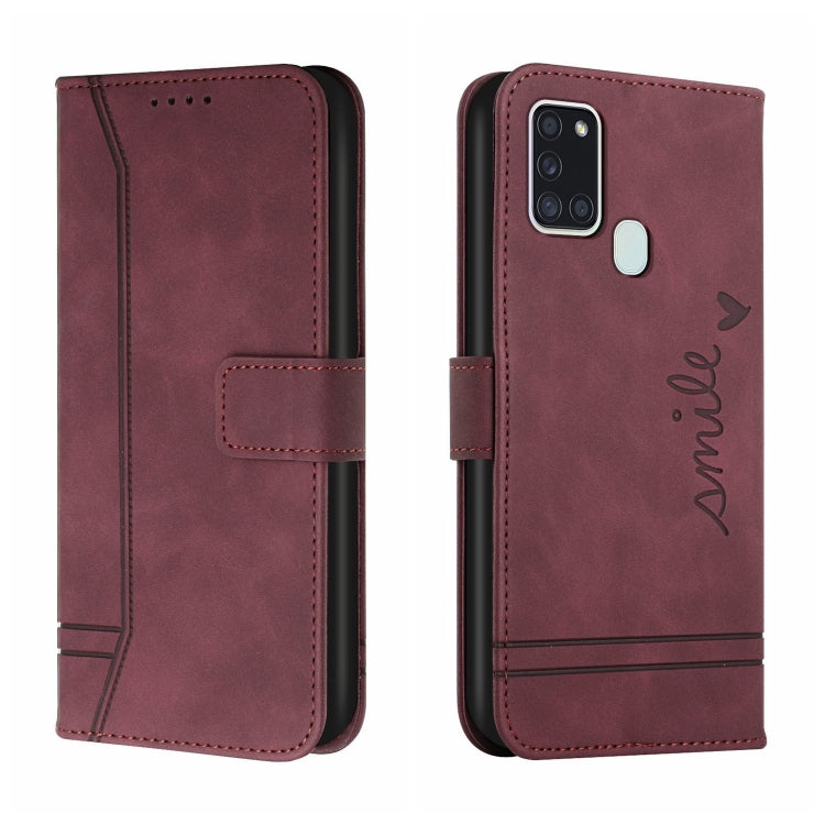 For Samsung Galaxy A21s Retro Skin Feel Horizontal Flip Soft TPU + PU Leather Case with Holder & Card Slots & Photo Frame