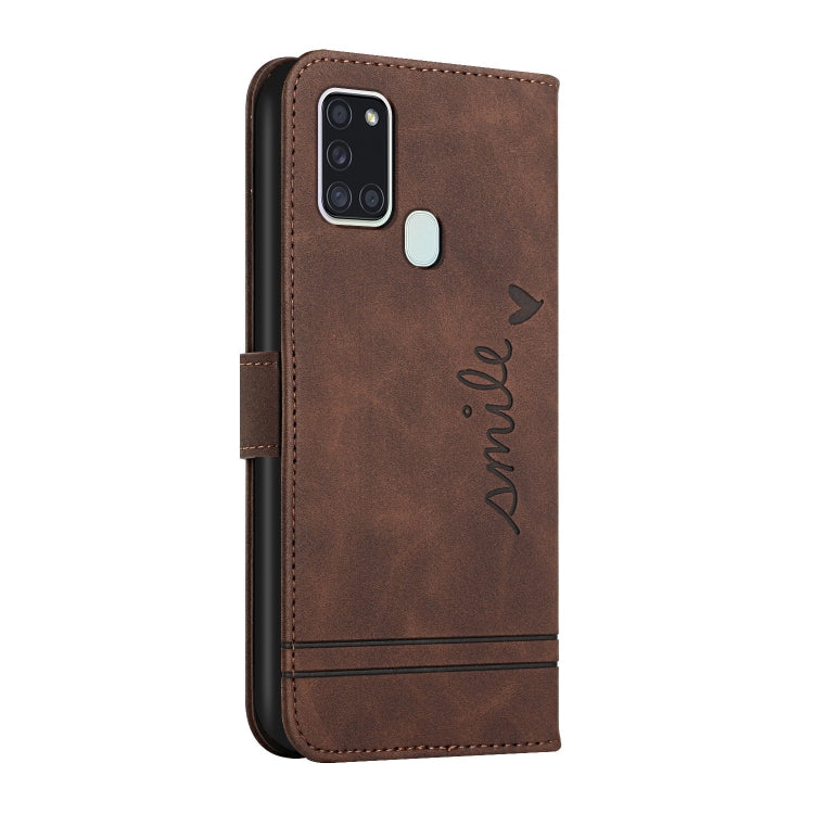 For Samsung Galaxy A21s Retro Skin Feel Horizontal Flip Soft TPU + PU Leather Case with Holder & Card Slots & Photo Frame
