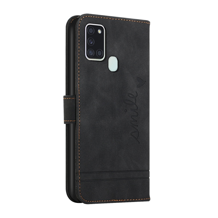 For Samsung Galaxy A21s Retro Skin Feel Horizontal Flip Soft TPU + PU Leather Case with Holder & Card Slots & Photo Frame