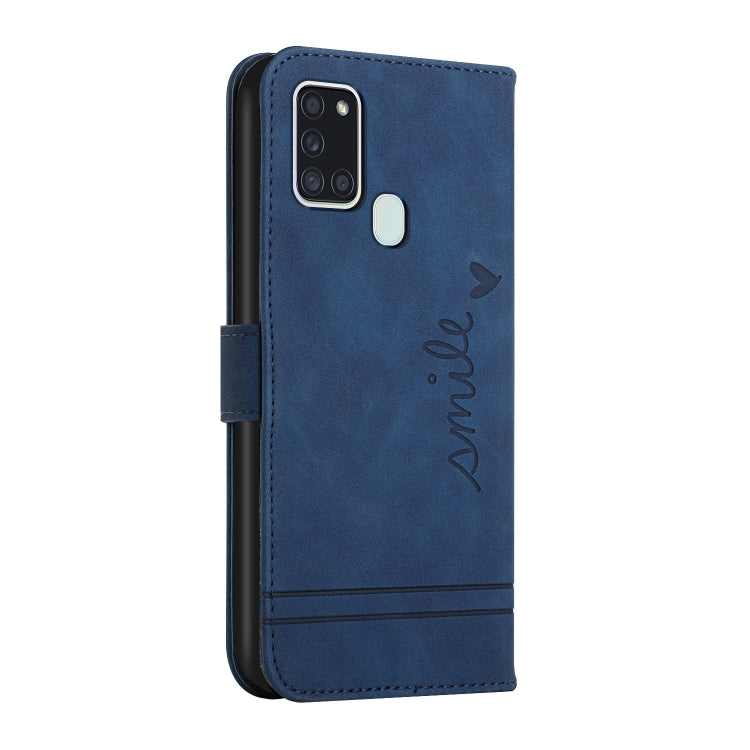 For Samsung Galaxy A21s Retro Skin Feel Horizontal Flip Soft TPU + PU Leather Case with Holder & Card Slots & Photo Frame