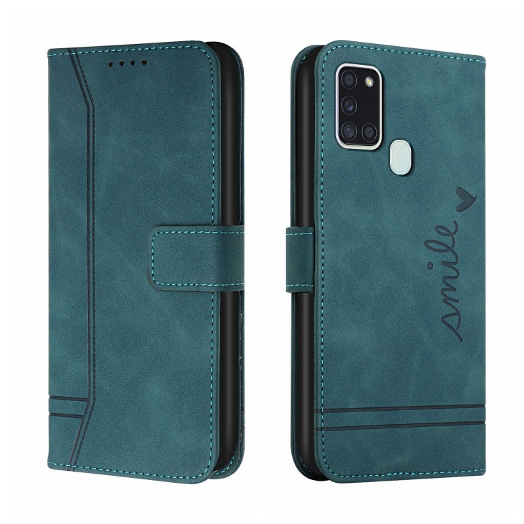 For Samsung Galaxy A21s Retro Skin Feel Horizontal Flip Soft TPU + PU Leather Case with Holder & Card Slots & Photo Frame