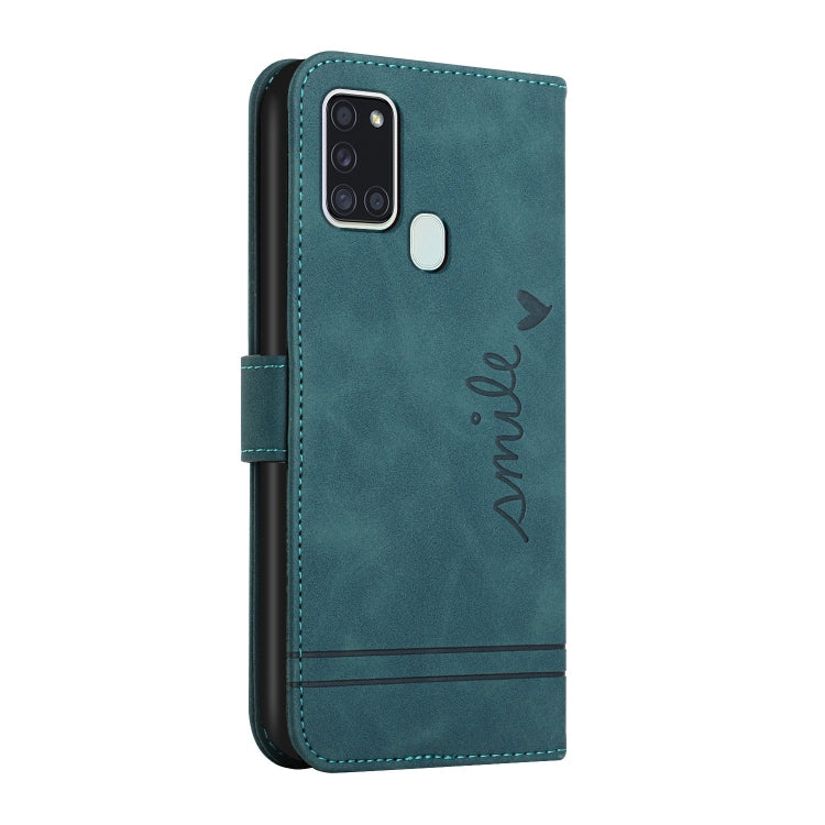 For Samsung Galaxy A21s Retro Skin Feel Horizontal Flip Soft TPU + PU Leather Case with Holder & Card Slots & Photo Frame