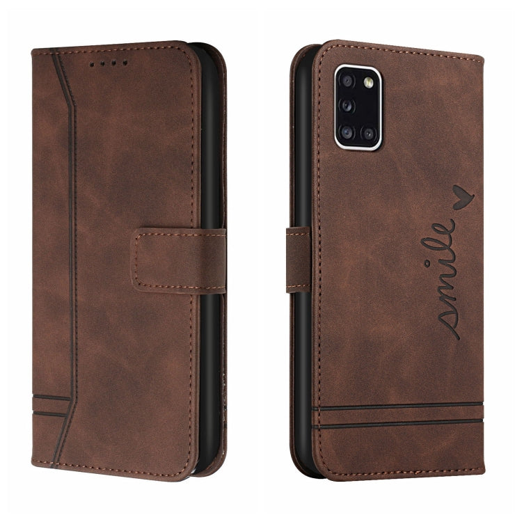 For Samsung Galaxy A31 Retro Skin Feel Horizontal Flip Soft TPU + PU Leather Case with Holder & Card Slots & Photo Frame