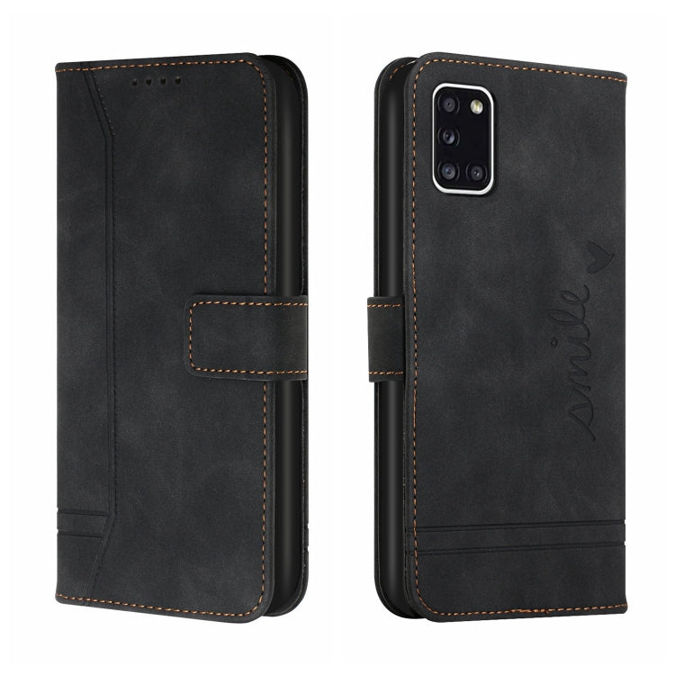 For Samsung Galaxy A31 Retro Skin Feel Horizontal Flip Soft TPU + PU Leather Case with Holder & Card Slots & Photo Frame
