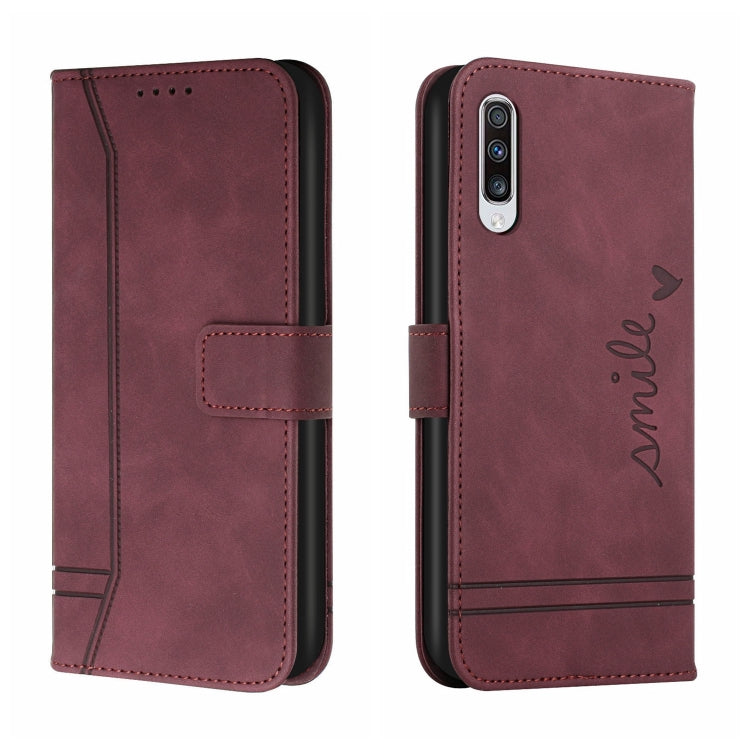 For Samsung Galaxy A50 Retro Skin Feel Horizontal Flip Soft TPU + PU Leather Case with Holder & Card Slots & Photo Frame