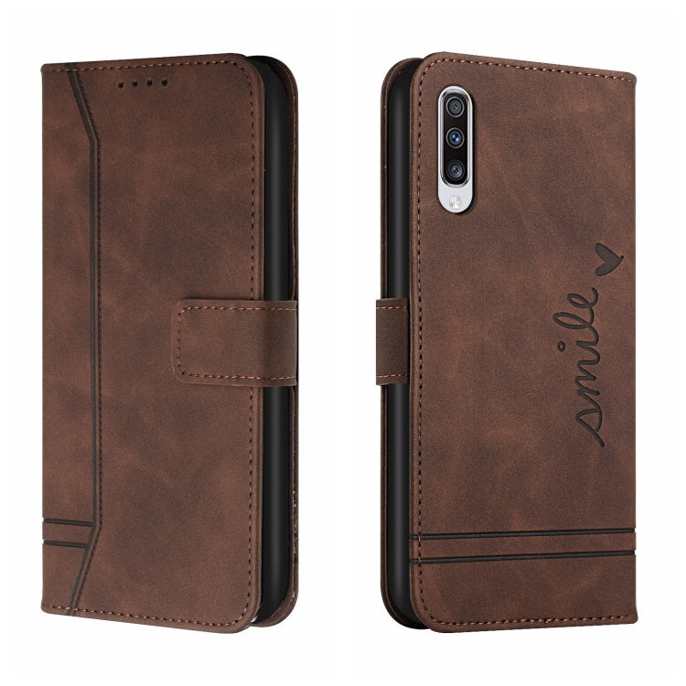 For Samsung Galaxy A50 Retro Skin Feel Horizontal Flip Soft TPU + PU Leather Case with Holder & Card Slots & Photo Frame