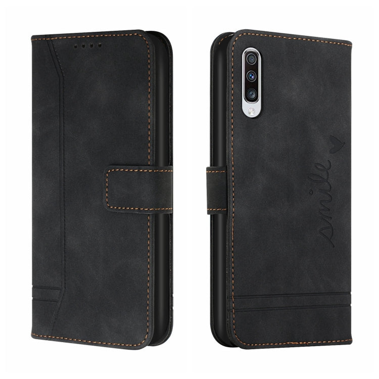 For Samsung Galaxy A50 Retro Skin Feel Horizontal Flip Soft TPU + PU Leather Case with Holder & Card Slots & Photo Frame
