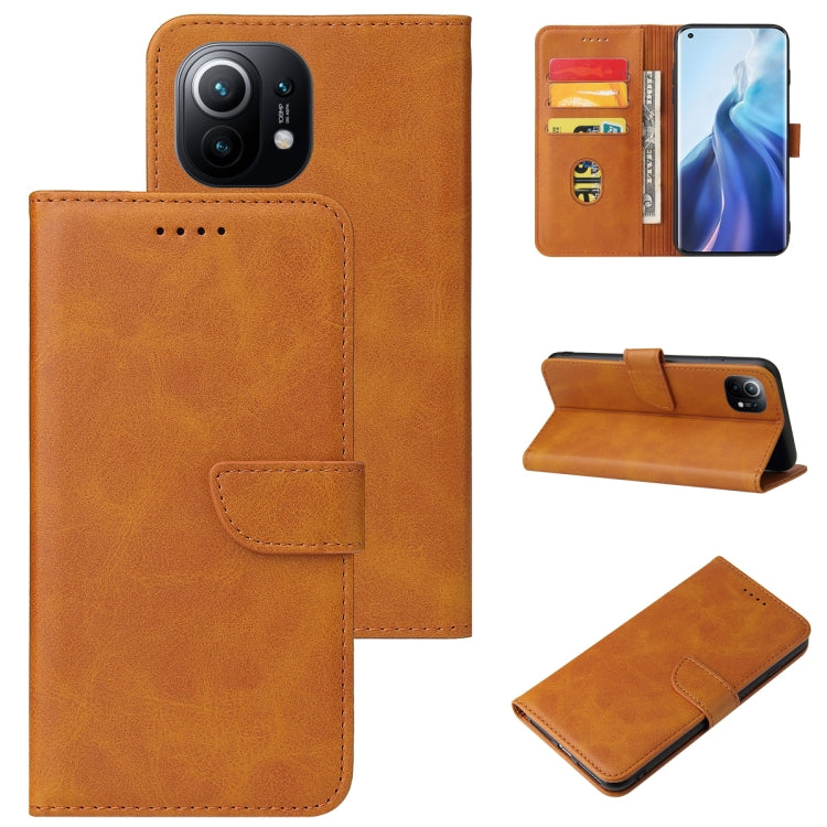 For Xiaomi Mi 11 Calf Texture Buckle Horizontal Flip Leather Case with Holder & Card Slots & Wallet