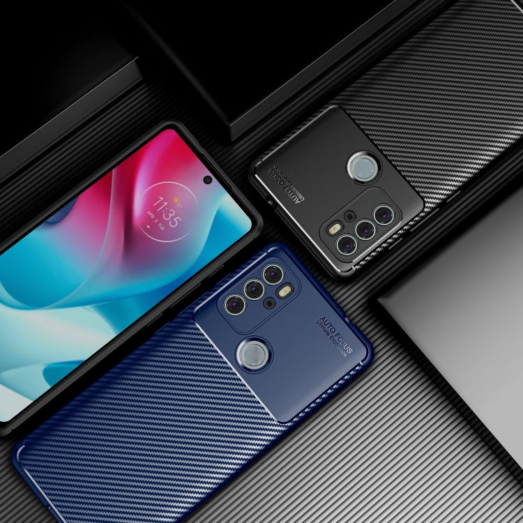For Motorola Moto G60S Carbon Fiber Texture Shockproof TPU Case