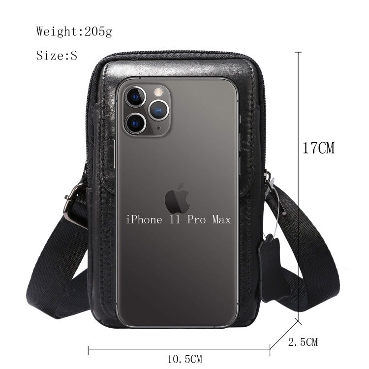 Multi-functional Universal Leather Waist Hanging One-shoulder Mobile Phone Waist Bag For 6.5 Inch or Below Smartphones