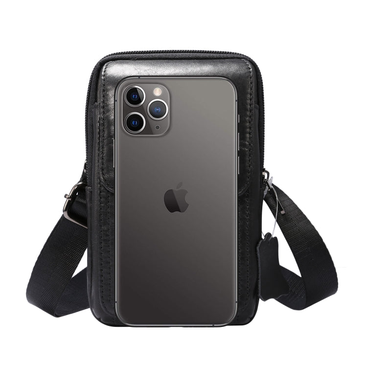 Multi-functional Universal Leather Waist Hanging One-shoulder Mobile Phone Waist Bag For 6.5 Inch or Below Smartphones