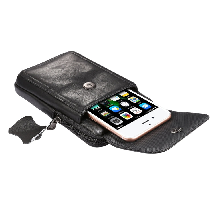 Multi-functional Universal Leather Waist Hanging One-shoulder Mobile Phone Waist Bag For 6.5 Inch or Below Smartphones