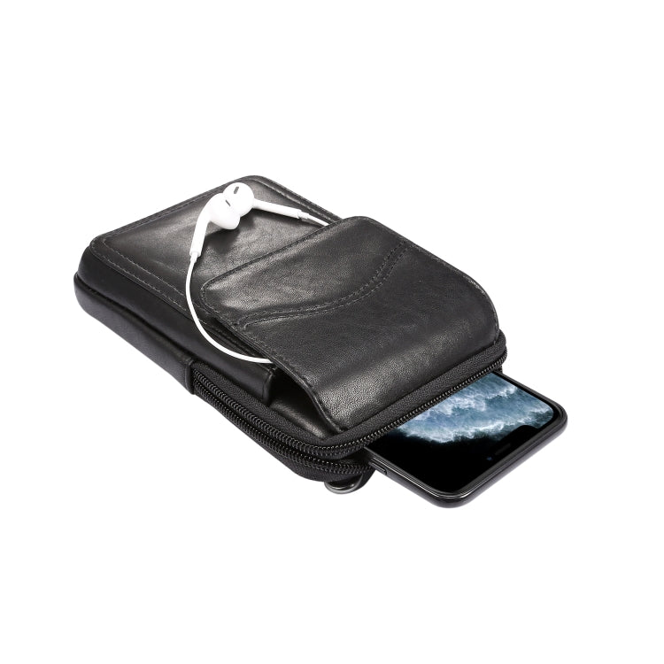 Multi-functional Universal Leather Waist Hanging One-shoulder Mobile Phone Waist Bag For 6.5 Inch or Below Smartphones