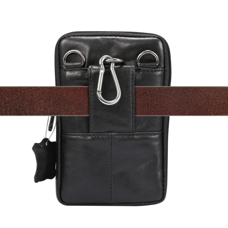 Multi-functional Universal Leather Waist Hanging One-shoulder Mobile Phone Waist Bag For 6.5 Inch or Below Smartphones