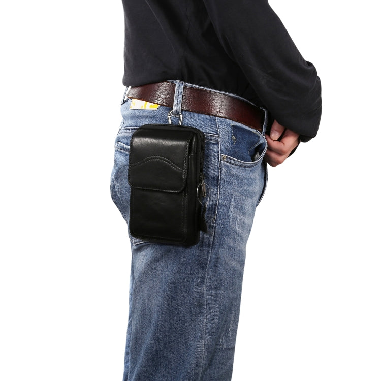Multi-functional Universal Leather Waist Hanging One-shoulder Mobile Phone Waist Bag For 6.5 Inch or Below Smartphones