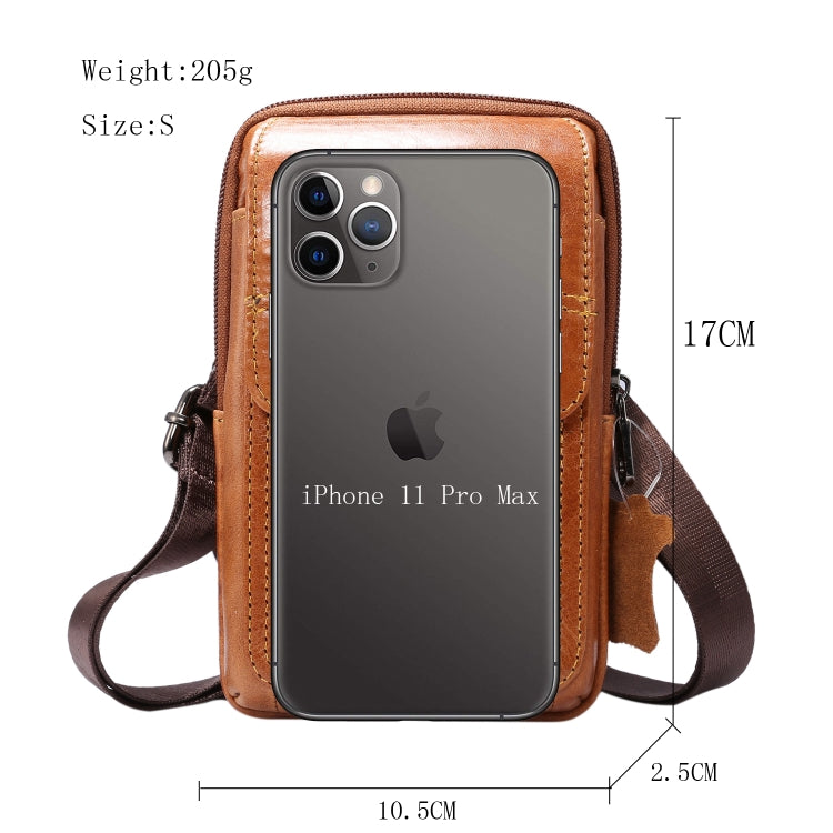 Multi-functional Universal Leather Waist Hanging One-shoulder Mobile Phone Waist Bag For 6.5 Inch or Below Smartphones