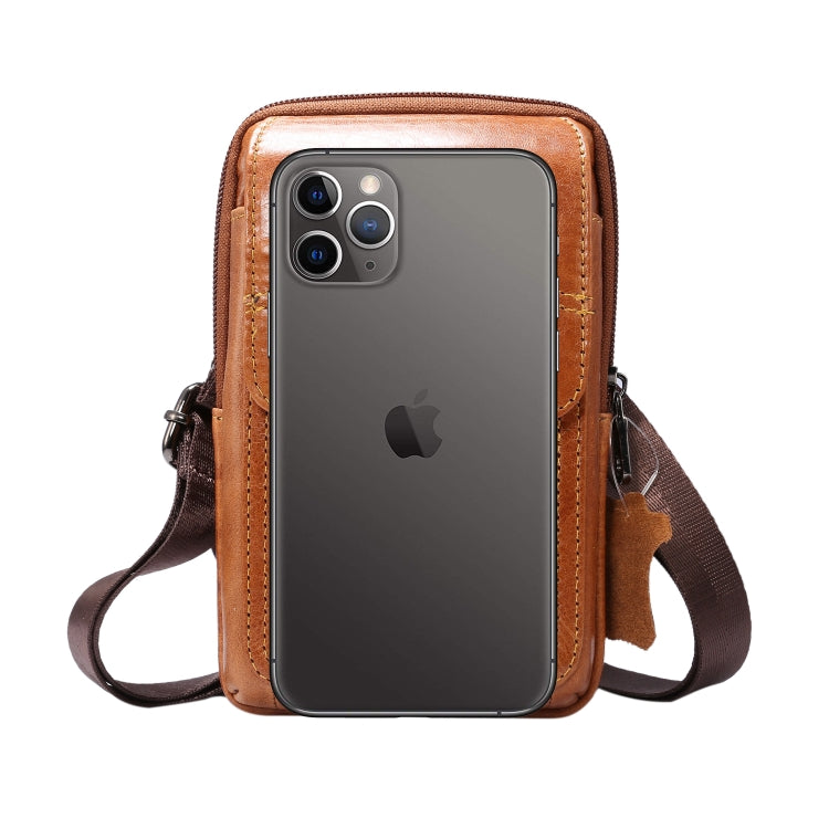 Multi-functional Universal Leather Waist Hanging One-shoulder Mobile Phone Waist Bag For 6.5 Inch or Below Smartphones