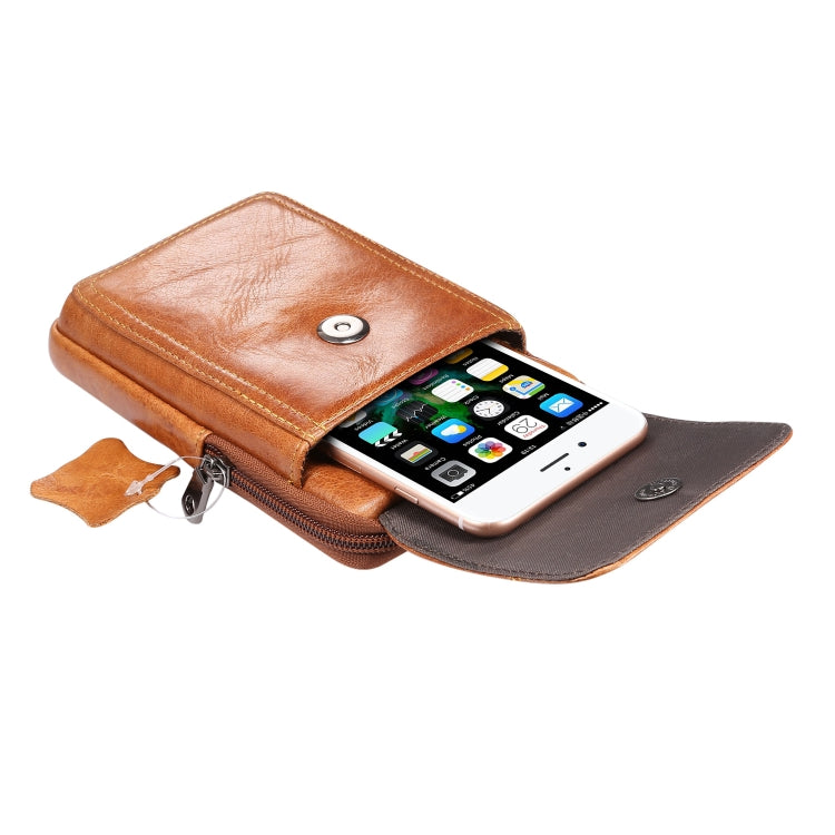 Multi-functional Universal Leather Waist Hanging One-shoulder Mobile Phone Waist Bag For 6.5 Inch or Below Smartphones