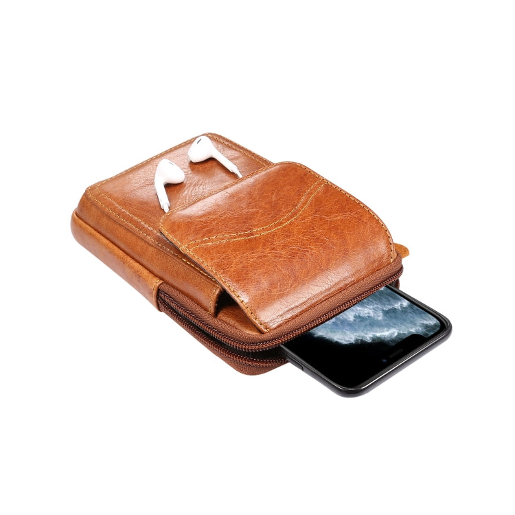 Multi-functional Universal Leather Waist Hanging One-shoulder Mobile Phone Waist Bag For 6.5 Inch or Below Smartphones