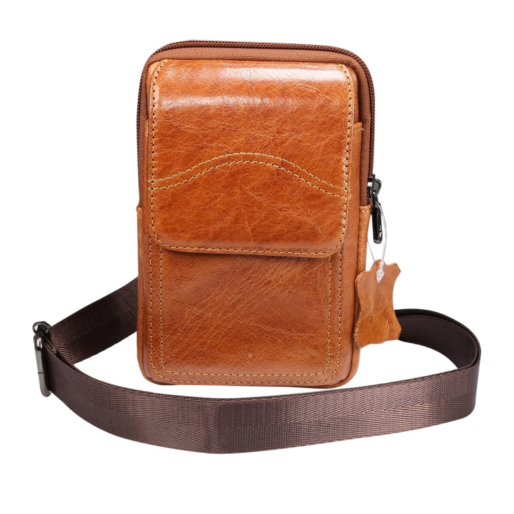 Multi-functional Universal Leather Waist Hanging One-shoulder Mobile Phone Waist Bag For 6.5 Inch or Below Smartphones
