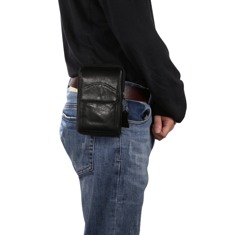 Multi-functional Universal Leather Waist Hanging One-shoulder Mobile Phone Waist Bag For 6.9 Inch or Below Smartphones