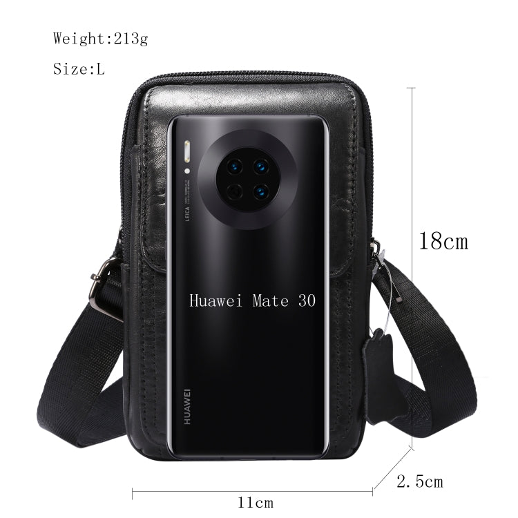Multi-functional Universal Leather Waist Hanging One-shoulder Mobile Phone Waist Bag For 6.9 Inch or Below Smartphones