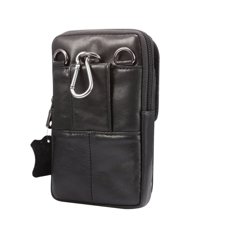 Multi-functional Universal Leather Waist Hanging One-shoulder Mobile Phone Waist Bag For 6.9 Inch or Below Smartphones
