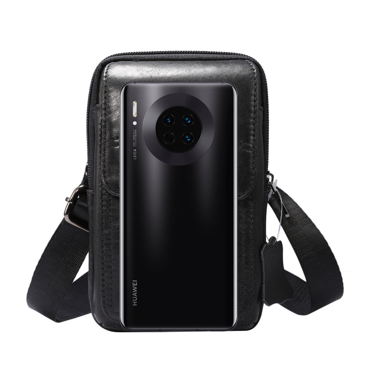 Multi-functional Universal Leather Waist Hanging One-shoulder Mobile Phone Waist Bag For 6.9 Inch or Below Smartphones