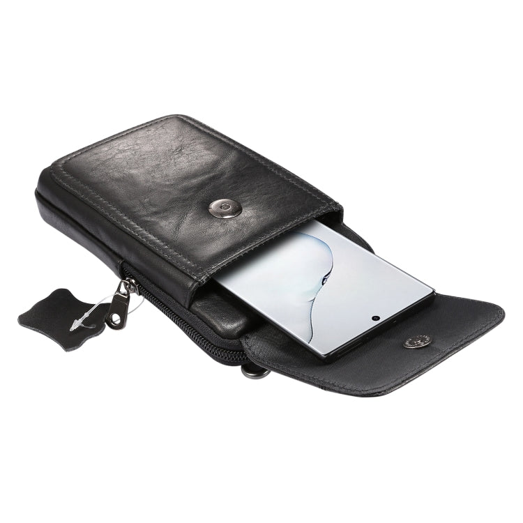 Multi-functional Universal Leather Waist Hanging One-shoulder Mobile Phone Waist Bag For 6.9 Inch or Below Smartphones